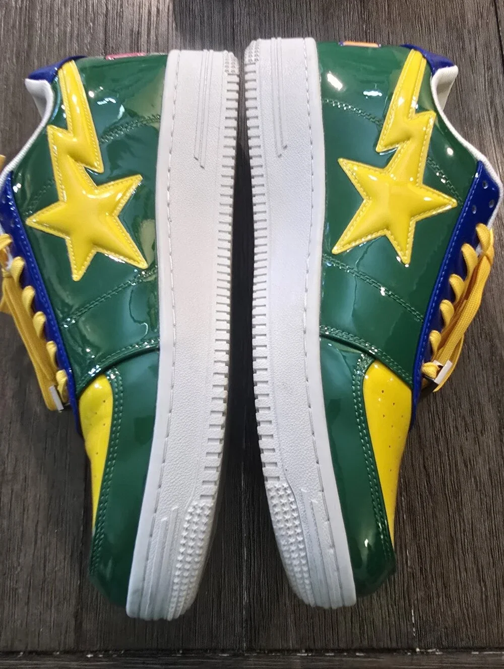 A Bathing Ape Color Block Athletic Shoes In Box *rare*
